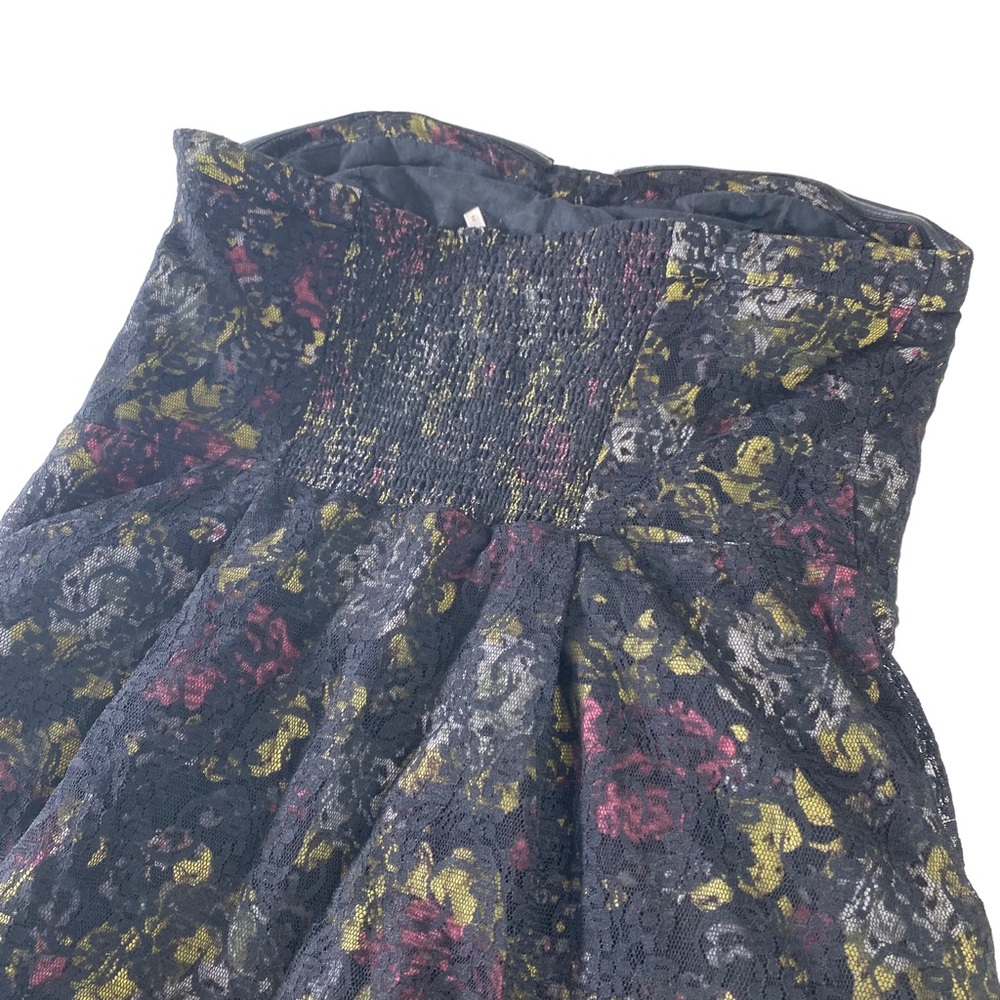 Free People Women's Mini Halter Dress Black Floral Lace Size 2 Lining  Party. - Picture 8 of 14